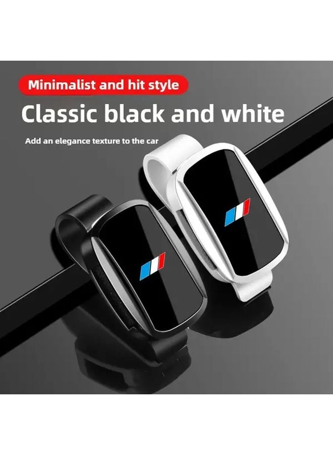 White Car Sun Visor Storage Box ABS Glasses Organizer Holder For Most Vehicles - Image 4